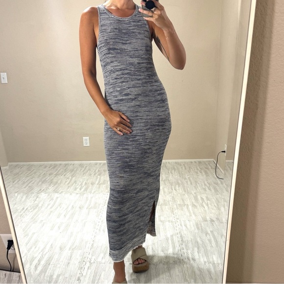 Theory Blue and White Striped Maxi Dress - Picture 5 of 13